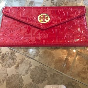 Tory Burch Red Patent Envelope Clutch